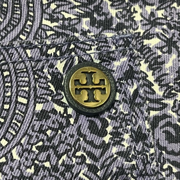 TORY BURCH Super Skinny Jeans with Purple Floral Pattern Womens size 28 denim - Picture 8 of 16